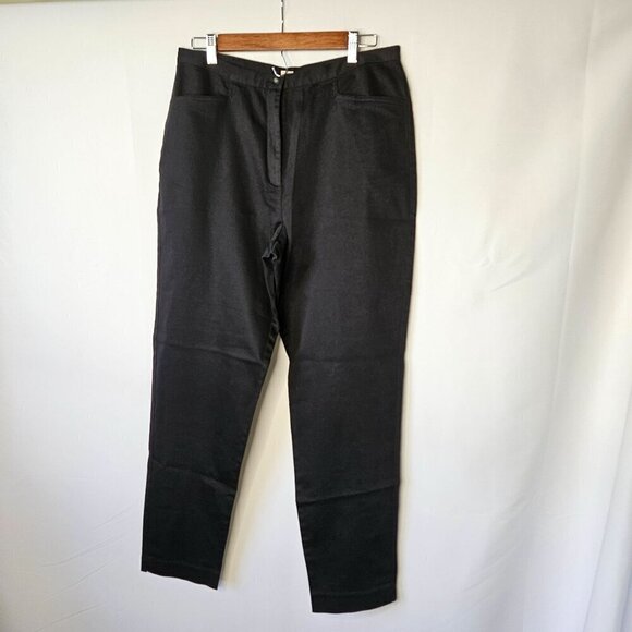J. Jill Size 14 Stretch Cotton Spandex Straight Leg Black Pants 29" Inseam - Picture 1 of 10
